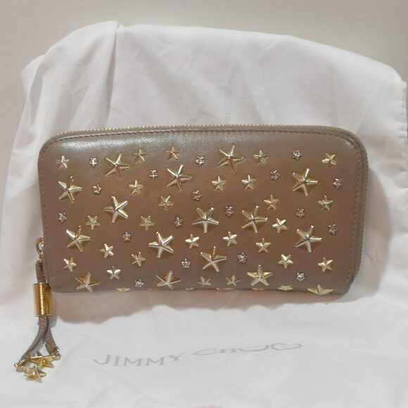 Jimmy Choo Filipa Star Stud & Crystal Continental Wallet – Taupe – Pre-Owned - Picture 3 of 12